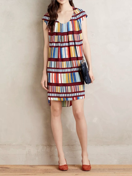 Maeve Dresses & Skirts - Maeve Anthropologie Multicolor Striped Shift Dress Size 0